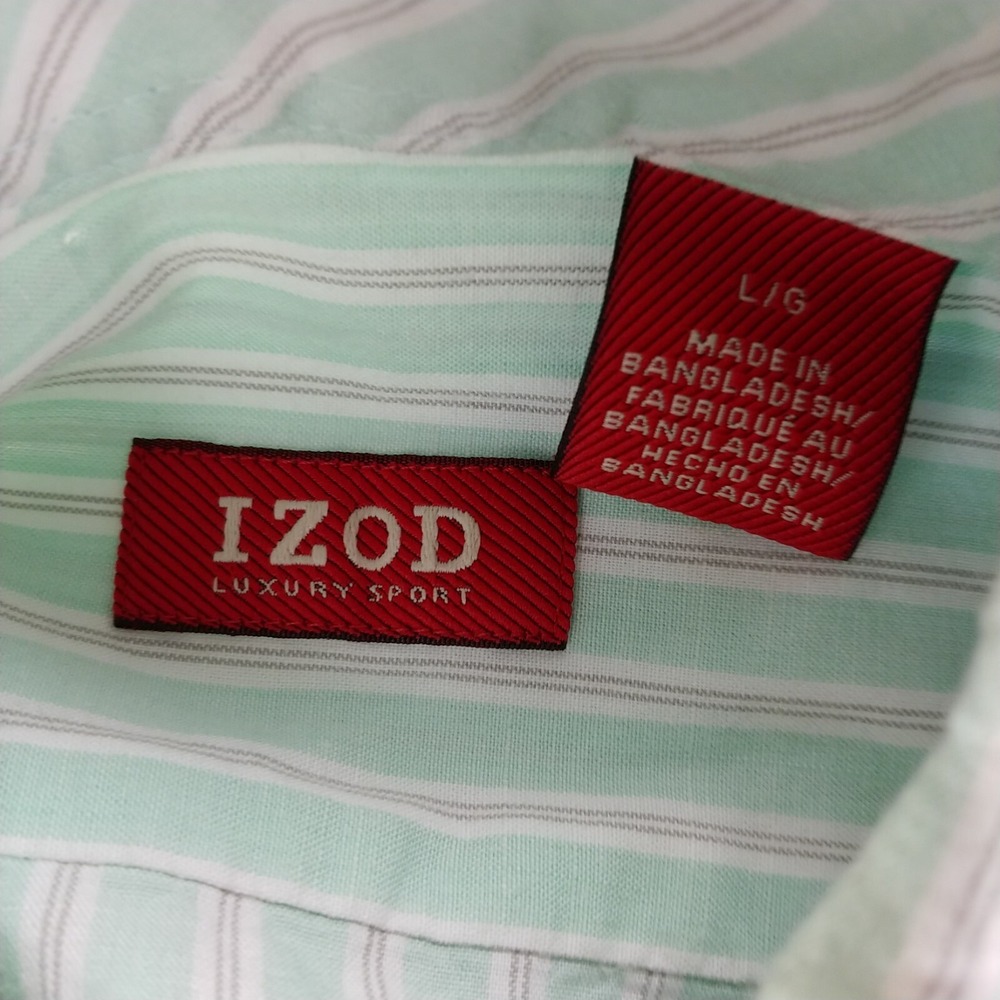 Lot of 3 IZOD Long Sleeve Mens Shirt Button Down Size Large Multicolor Plaid - Picture 6 of 10